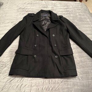 Men's Wool Peacoat by Banana Republic - Black - Men's Small